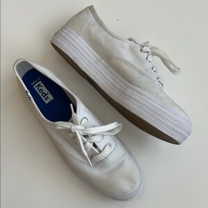 Keds Classic White Lace-Up Platform Sneakers